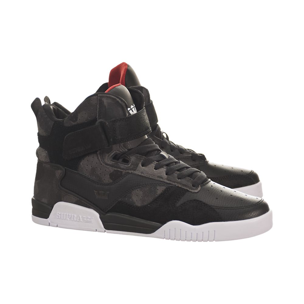 Baskets Montantes Supra Bleeker Noir Camouflage Black/Camo-White Homme | LJB-28201059